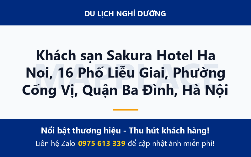 Khách sạn Sakura Hotel Ha Noi, 16 Phố Liễu Giai, Phường Cống Vị, Quận Ba Đình, Hà Nội