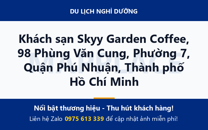 Khách sạn Skyy Garden Coffee, 98 Phùng Văn Cung, Phường 7, Quận Phú Nhuận, Thành phố Hồ Chí Minh
