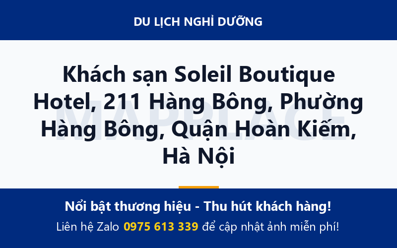 Khách sạn Soleil Boutique Hotel, 211 Hàng Bông, Phường Hàng Bông, Quận Hoàn Kiếm, Hà Nội