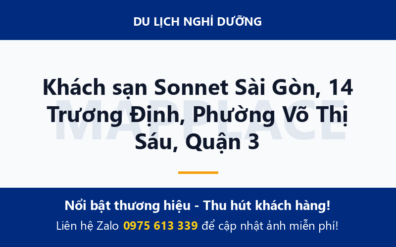 Khách sạn Sonnet Sài Gòn, 14 Trương Định, Phường Võ Thị Sáu, Quận 3