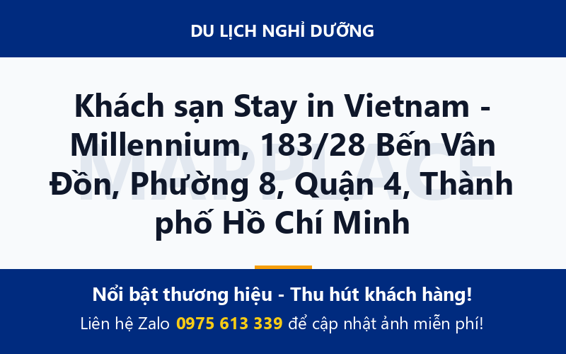 Khách sạn Stay in Vietnam - Millennium, 183/28 Bến Vân Đồn, Phường 8, Quận 4, Thành phố Hồ Chí Minh