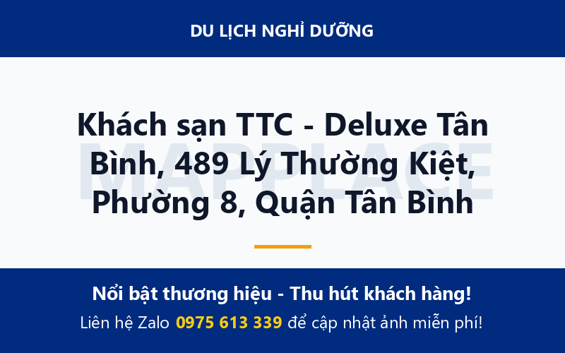 Khách sạn TTC - Deluxe Tân Bình, 489 Lý Thường Kiệt, Phường 8, Quận Tân Bình