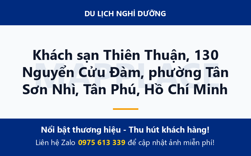 Khách sạn Thiên Thuận, 130 Nguyển Cửu Đàm, phường Tân Sơn Nhì, Tân Phú, Hồ Chí Minh