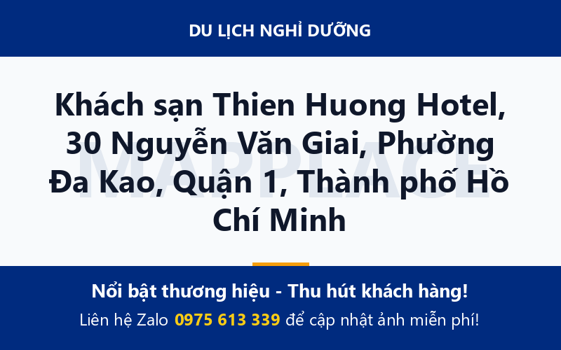 Khách sạn Thien Huong Hotel, 30 Nguyễn Văn Giai, Phường Đa Kao, Quận 1, Thành phố Hồ Chí Minh