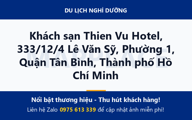 Khách sạn Thien Vu Hotel, 333/12/4 Lê Văn Sỹ, Phường 1, Quận Tân Bình, Thành phố Hồ Chí Minh
