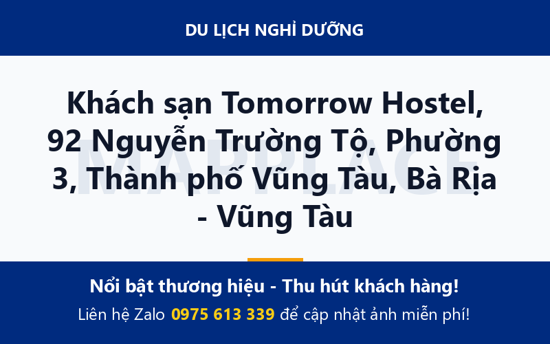 Khách sạn Tomorrow Hostel, 92 Nguyễn Trường Tộ, Phường 3, Thành phố Vũng Tàu, Bà Rịa - Vũng Tàu