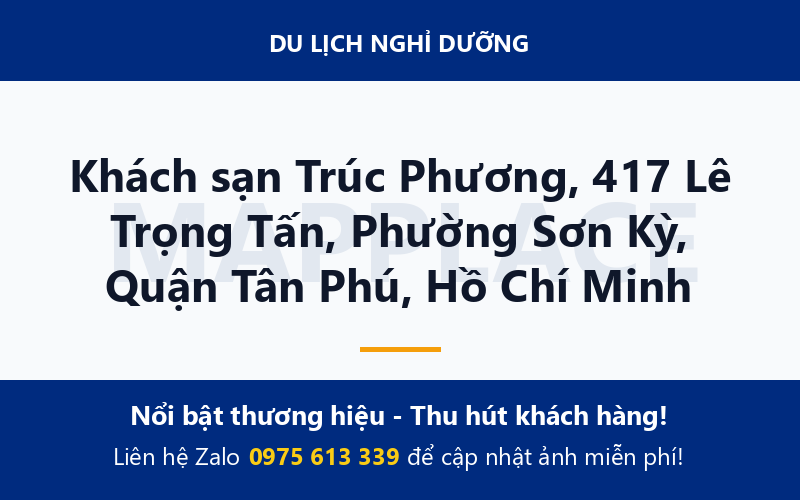 Khách sạn Trúc Phương, 417 Lê Trọng Tấn, Phường Sơn Kỳ, Quận Tân Phú, Hồ Chí Minh