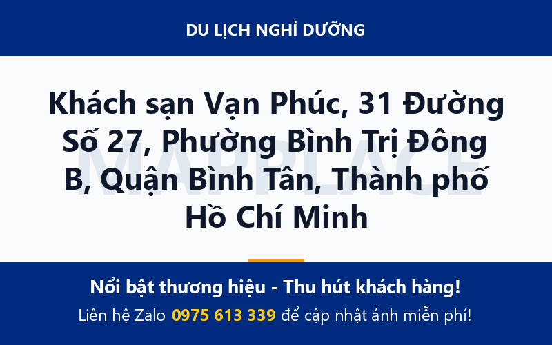 Khách sạn Vạn Phúc, 31 Đường Số 27, Phường Bình Trị Đông B, Quận Bình Tân, Thành phố Hồ Chí Minh