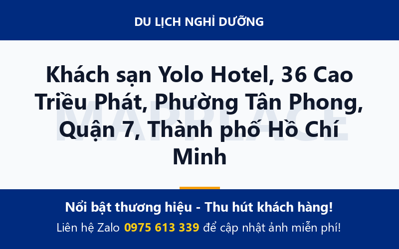 Khách sạn Yolo Hotel, 36 Cao Triều Phát, Phường Tân Phong, Quận 7, Thành phố Hồ Chí Minh
