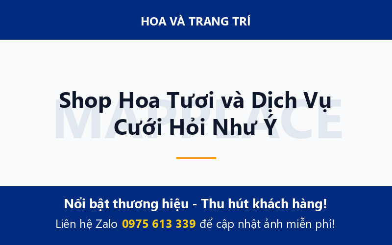 Shop Hoa Tươi và Dịch Vụ Cưới Hỏi Như Ý