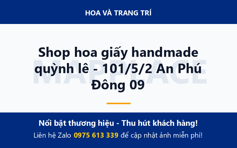 Shop hoa giấy handmade quỳnh lê - 101/5/2 An Phú Đông 09