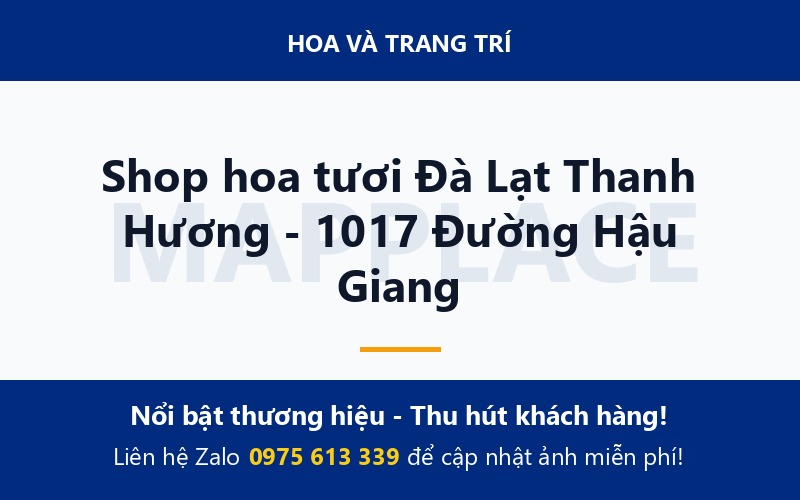 Shop hoa tươi Đà Lạt Thanh Hương - 1017 Đường Hậu Giang