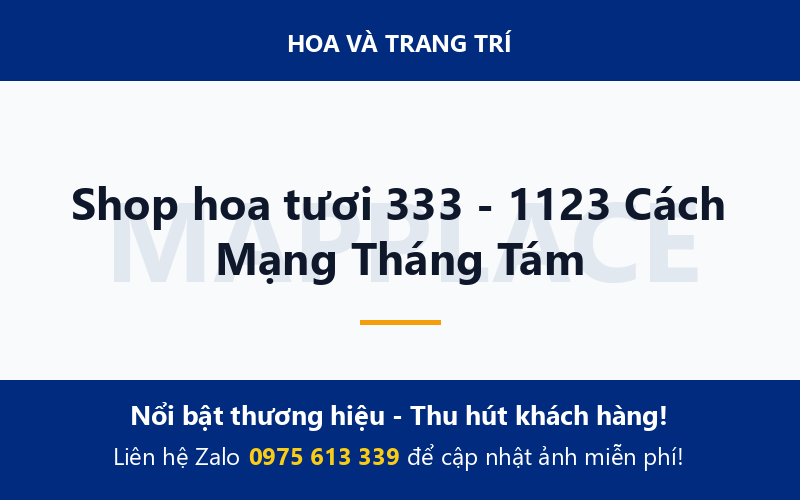 Shop hoa tươi 333 - 1123 Cách Mạng Tháng Tám