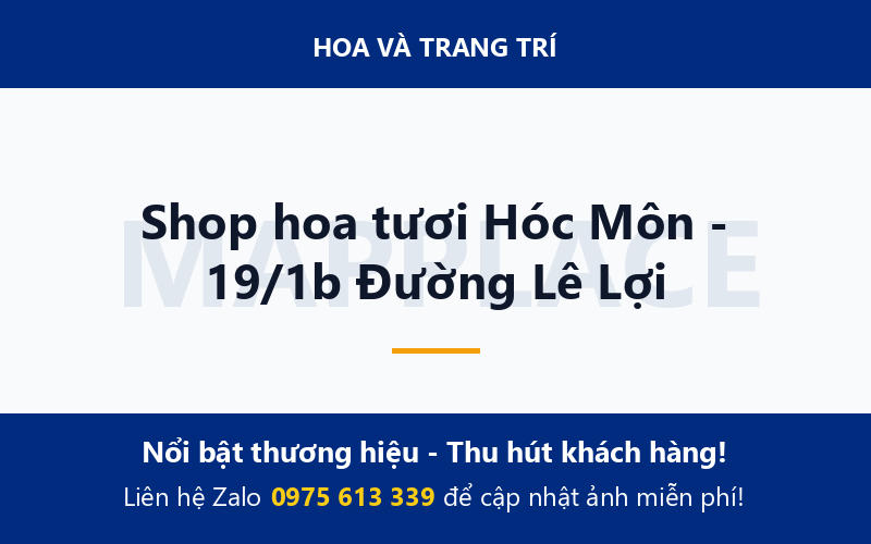 Shop hoa tươi Hóc Môn - 19/1b Đường Lê Lợi