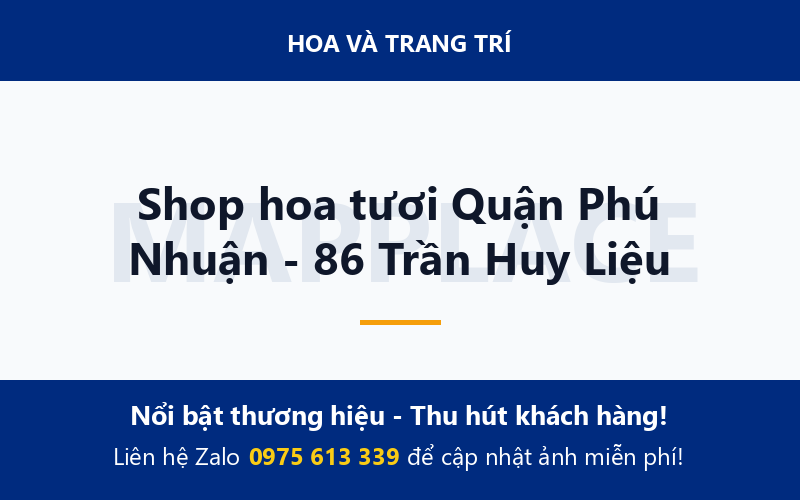 Shop hoa tươi Quận Phú Nhuận - 86 Trần Huy Liệu