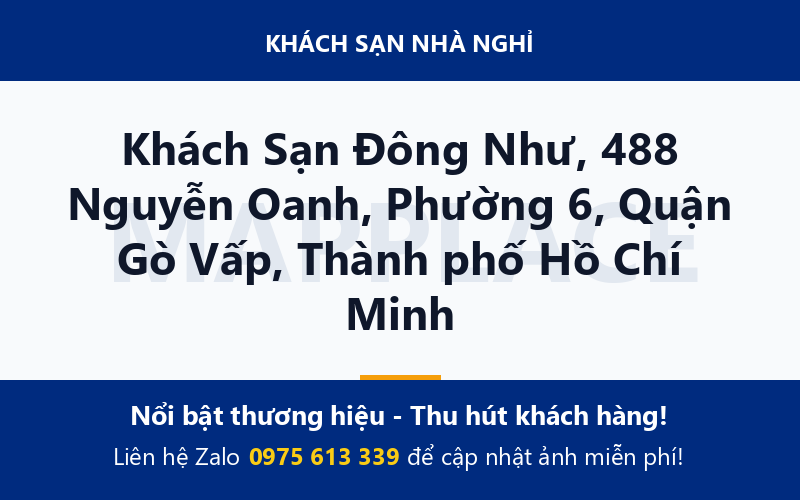 Khách Sạn Đông Như, 488 Nguyễn Oanh, Phường 6, Quận Gò Vấp, Thành phố Hồ Chí Minh