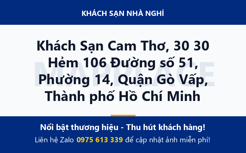 Khách Sạn Cam Thơ, 30 30 Hẻm 106 Đường số 51, Phường 14, Quận Gò Vấp, Thành phố Hồ Chí Minh