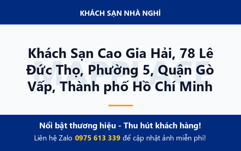 Khách Sạn Cao Gia Hải, 78 Lê Đức Thọ, Phường 5, Quận Gò Vấp, Thành phố Hồ Chí Minh