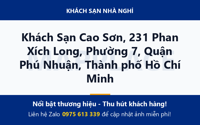 Khách Sạn Cao Sơn, 231 Phan Xích Long, Phường 7, Quận Phú Nhuận, Thành phố Hồ Chí Minh