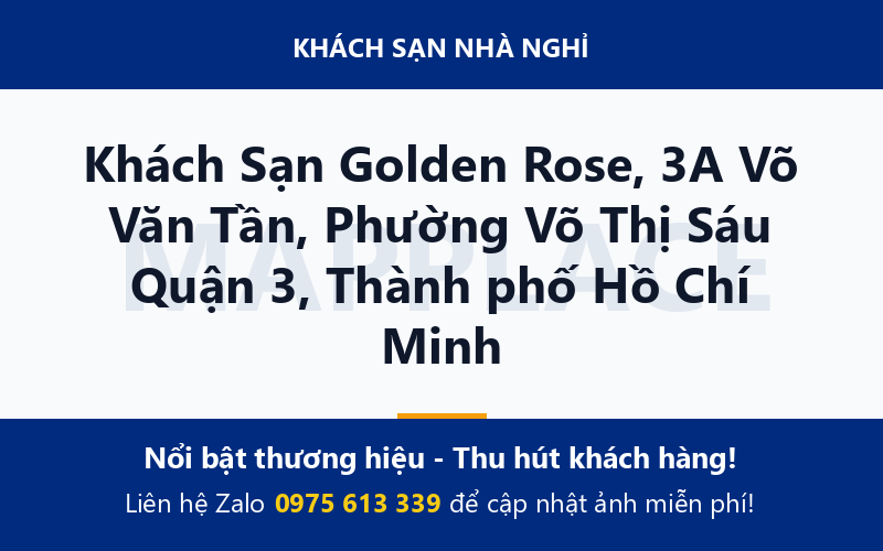 Khách Sạn Golden Rose, 3A Võ Văn Tần, Phường Võ Thị Sáu Quận 3, Thành phố Hồ Chí Minh