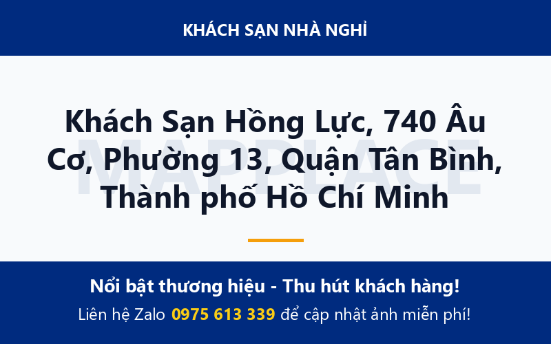 Khách Sạn Hồng Lực, 740 Âu Cơ, Phường 13, Quận Tân Bình, Thành phố Hồ Chí Minh