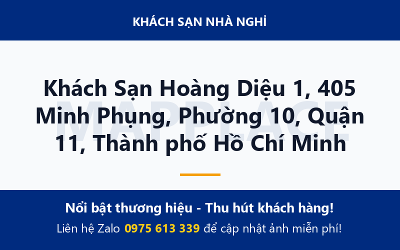 Khách Sạn Hoàng Diệu 1, 405 Minh Phụng, Phường 10, Quận 11, Thành phố Hồ Chí Minh
