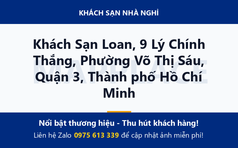 Khách Sạn Loan, 9 Lý Chính Thắng, Phường Võ Thị Sáu, Quận 3, Thành phố Hồ Chí Minh