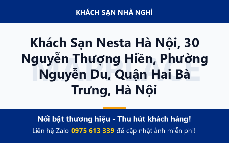Khách Sạn Nesta Hà Nội, 30 Nguyễn Thượng Hiền, Phường Nguyễn Du, Quận Hai Bà Trưng, Hà Nội