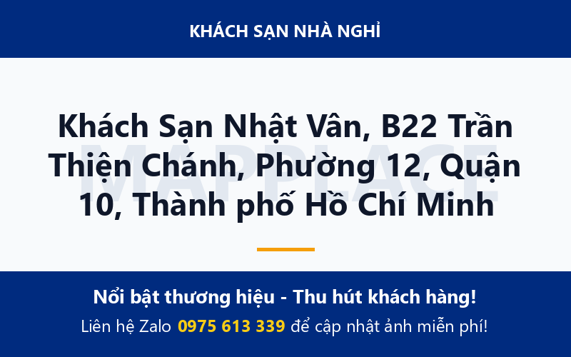 Khách Sạn Nhật Vân, B22 Trần Thiện Chánh, Phường 12, Quận 10, Thành phố Hồ Chí Minh