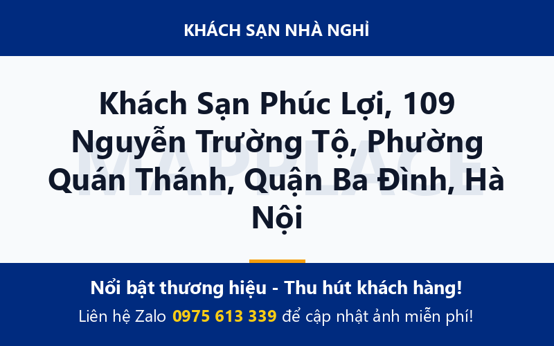 Khách Sạn Phúc Lợi, 109 Nguyễn Trường Tộ, Phường Quán Thánh, Quận Ba Đình, Hà Nội
