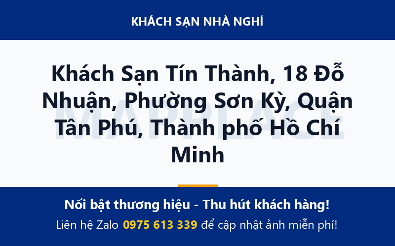 Khách Sạn Tín Thành, 18 Đỗ Nhuận, Phường Sơn Kỳ, Quận Tân Phú, Thành phố Hồ Chí Minh