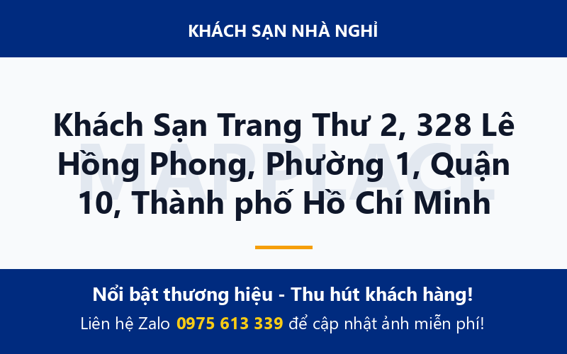 Khách Sạn Trang Thư 2, 328 Lê Hồng Phong, Phường 1, Quận 10, Thành phố Hồ Chí Minh