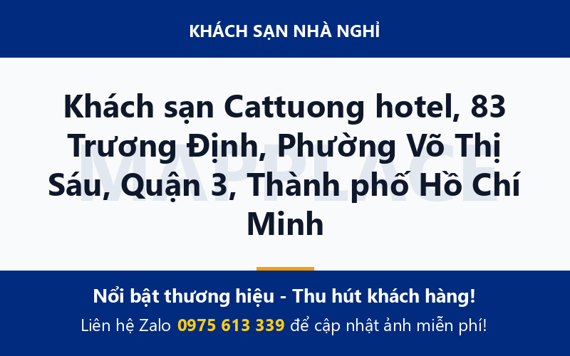 Khách sạn Cattuong hotel, 83 Trương Định, Phường Võ Thị Sáu, Quận 3, Thành phố Hồ Chí Minh