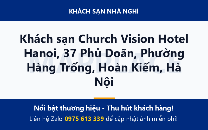 Khách sạn Church Vision Hotel Hanoi, 37 Phủ Doãn, Phường Hàng Trống, Hoàn Kiếm, Hà Nội