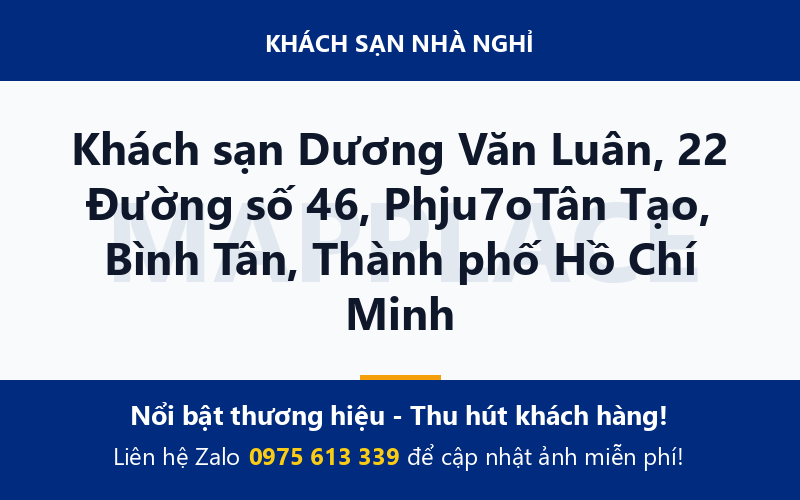 Khách sạn Dương Văn Luân, 22 Đường số 46, Phju7oTân Tạo, Bình Tân, Thành phố Hồ Chí Minh