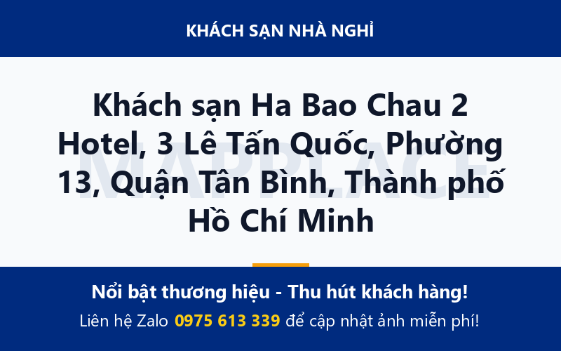 Khách sạn Ha Bao Chau 2 Hotel, 3 Lê Tấn Quốc, Phường 13, Quận Tân Bình, Thành phố Hồ Chí Minh