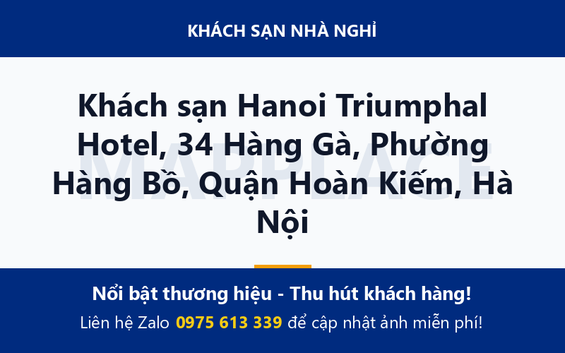 Khách sạn Hanoi Triumphal Hotel, 34 Hàng Gà, Phường Hàng Bồ, Quận Hoàn Kiếm, Hà Nội