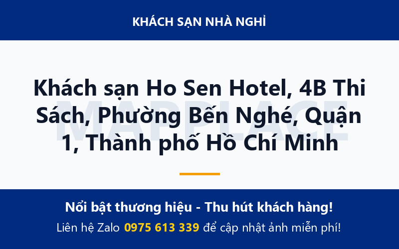 Khách sạn Ho Sen Hotel, 4B Thi Sách, Phường Bến Nghé, Quận 1, Thành phố Hồ Chí Minh