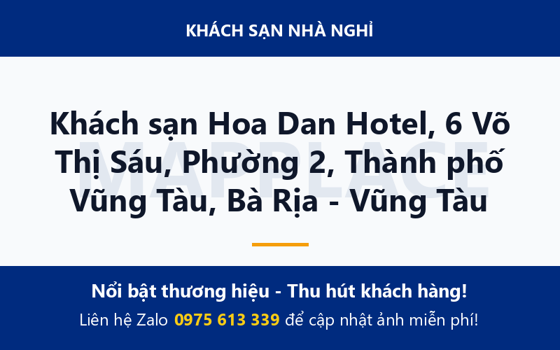 Khách sạn Hoa Dan Hotel, 6 Võ Thị Sáu, Phường 2, Thành phố Vũng Tàu, Bà Rịa - Vũng Tàu