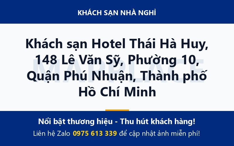 Khách sạn Hotel Thái Hà Huy, 148 Lê Văn Sỹ, Phường 10, Quận Phú Nhuận, Thành phố Hồ Chí Minh