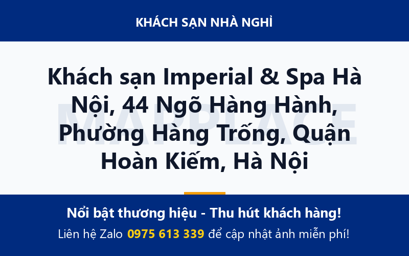 Khách sạn Imperial & Spa Hà Nội, 44 Ngõ Hàng Hành, Phường Hàng Trống, Quận Hoàn Kiếm, Hà Nội