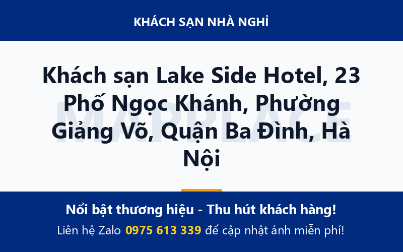 Khách sạn Lake Side Hotel, 23 Phố Ngọc Khánh, Phường Giảng Võ, Quận Ba Đình, Hà Nội