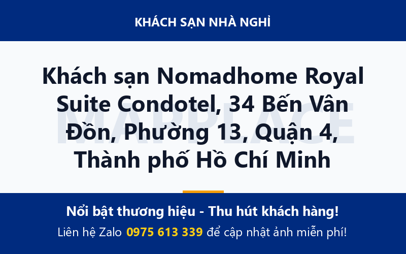 Khách sạn Nomadhome Royal Suite Condotel, 34 Bến Vân Đồn, Phường 13, Quận 4, Thành phố Hồ Chí Minh