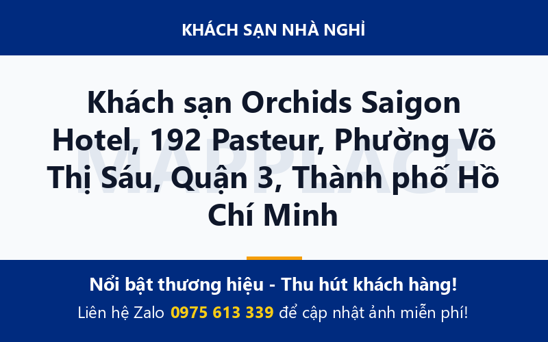 Khách sạn Orchids Saigon Hotel, 192 Pasteur, Phường Võ Thị Sáu, Quận 3, Thành phố Hồ Chí Minh