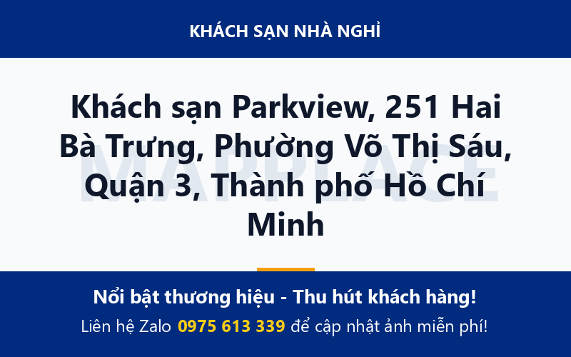 Khách sạn Parkview, 251 Hai Bà Trưng, Phường Võ Thị Sáu, Quận 3, Thành phố Hồ Chí Minh