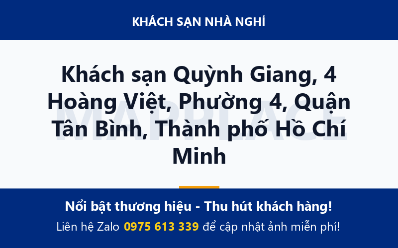 Khách sạn Quỳnh Giang, 4 Hoàng Việt, Phường 4, Quận Tân Bình, Thành phố Hồ Chí Minh