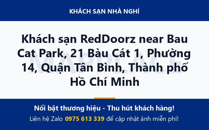 Khách sạn RedDoorz near Bau Cat Park, 21 Bàu Cát 1, Phường 14, Quận Tân Bình, Thành phố Hồ Chí Minh