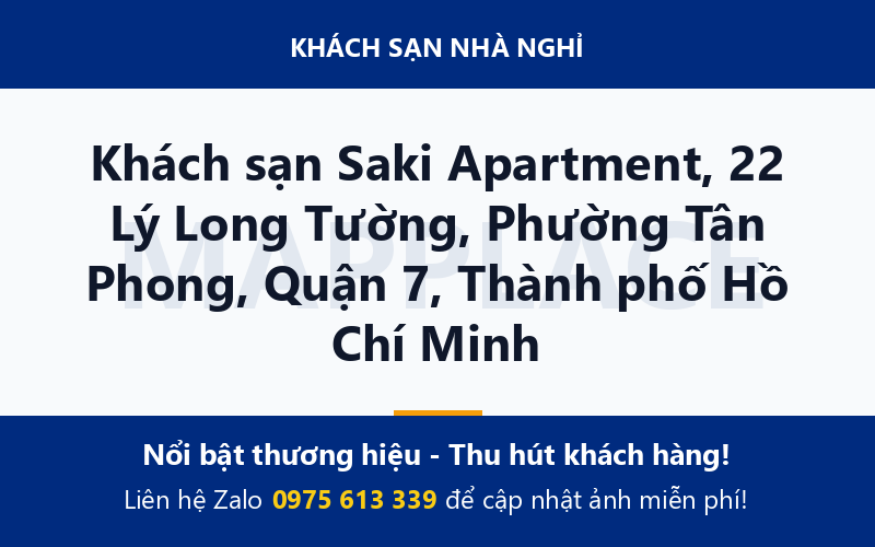 Khách sạn Saki Apartment, 22 Lý Long Tường, Phường Tân Phong, Quận 7, Thành phố Hồ Chí Minh