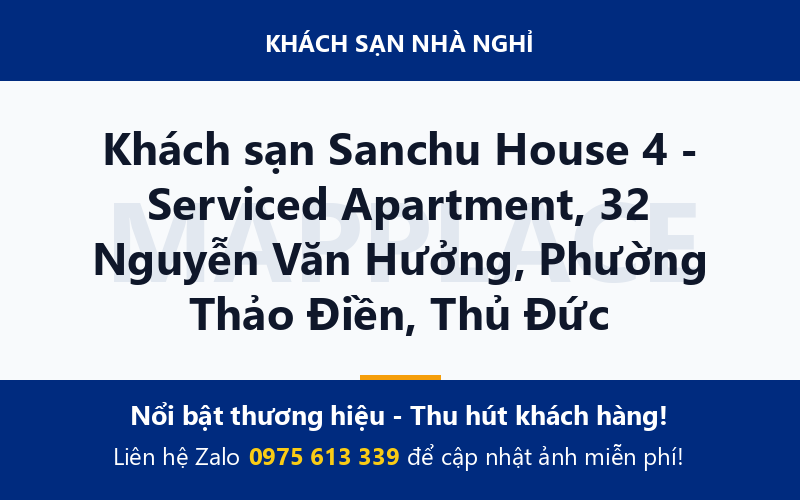 Khách sạn Sanchu House 4 - Serviced Apartment, 32 Nguyễn Văn Hưởng, Phường Thảo Điền, Thủ Đức