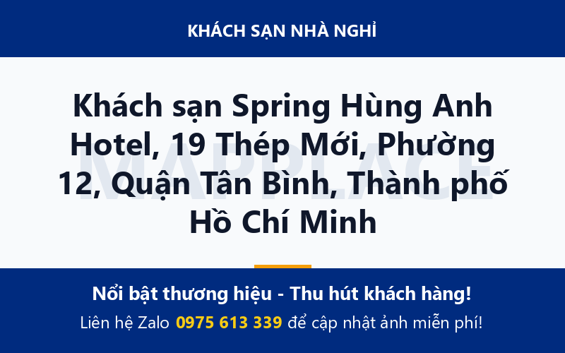 Khách sạn Spring Hùng Anh Hotel, 19 Thép Mới, Phường 12, Quận Tân Bình, Thành phố Hồ Chí Minh